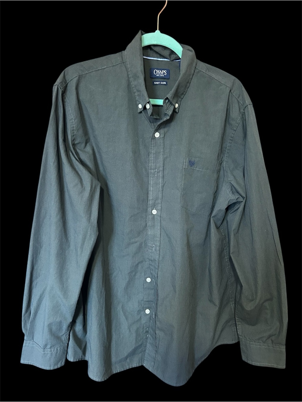 Chaps Men's Button-Down Shirt - Charcoal Gray